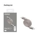 Momax DC88 Mag.Link fladt magnetisk USB-C-kabel - 100W, 1m - beige