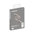 Momax DC88 Mag.Link fladt magnetisk USB-C-kabel - 100W, 1m - beige