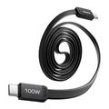 Momax DC88 Mag.Link fladt magnetisk USB-C-kabel - 100W, 1m - sort