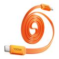 Momax DC88 Mag.Link fladt magnetisk USB-C-kabel - 100W, 1m - orange