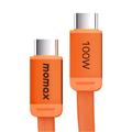 Momax DC88 Mag.Link fladt magnetisk USB-C-kabel - 100W, 1m - orange