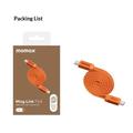 Momax DC88 Mag.Link fladt magnetisk USB-C-kabel - 100W, 1m - orange