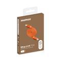 Momax DC88 Mag.Link fladt magnetisk USB-C-kabel - 100W, 1m - orange