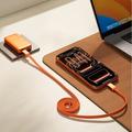 Momax DC88 Mag.Link fladt magnetisk USB-C-kabel - 100W, 1m - orange