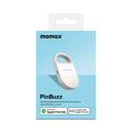Momax PinBuzz genopladelig personlig sikkerhedsalarm - Apple Find My compatible - Hvid