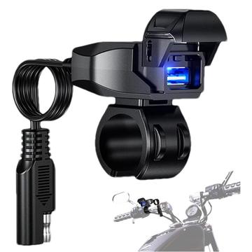 USB-oplader til motorcykelstyr 18W - sort