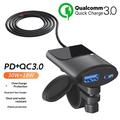 Motorcykel-telefonoplader - 30W USB-C PD, 18W USB-A - Sort