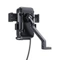 Telefonholder/trådløs oplader til motorcykel - 15W - Sort