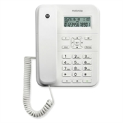 Motorola CT202 fastnettelefon med ledning og håndfri højttalertelefon - Hvid