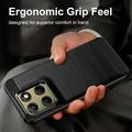 Motorola Edge (2026) Børstet TPU Cover - Karbonfiber - Sort