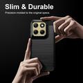 Motorola Edge (2026) Børstet TPU Cover - Karbonfiber - Sort