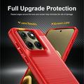 Motorola Edge (2026) Børstet TPU Cover - Karbonfiber - rød