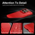 Motorola Edge (2026) Børstet TPU Cover - Karbonfiber - rød