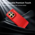 Motorola Edge (2026) Børstet TPU Cover - Karbonfiber - rød