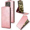 Motorola Edge (2026) lodret flip-etui med stativ - rosaguld