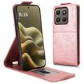 Motorola Edge (2026) lodret flip-etui med stativ - rosaguld
