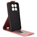 Motorola Edge (2026) lodret flip-etui med stativ - rosaguld