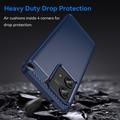 Motorola Edge 40 Neo Børstet TPU Cover - Karbonfiber - Blå