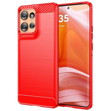 Motorola Edge 50 Børstet TPU Cover - Karbonfiber