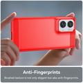 Motorola Edge 50 Fusion/G96 Børstet TPU Cover - Karbonfiber - Rød