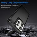 Motorola Edge 50 Pro Børstet TPU Cover - Karbonfiber - Sort