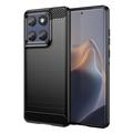 Motorola Edge 60/60 Fusion Børstet TPU Cover - Karbonfiber - Sort