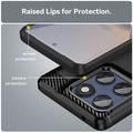 Motorola Edge 60/60 Fusion Børstet TPU Cover - Karbonfiber - Sort