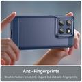 Motorola Edge 60/60 Fusion Børstet TPU Cover - Karbonfiber - blå