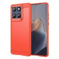 Motorola Edge 60/60 Fusion Børstet TPU Cover - Karbonfiber - rød