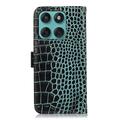 Motorola Edge 60 Fusion Crocodile Series Læderpung med RFID - Grøn