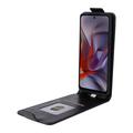 Motorola Edge 60 Fusion Vertikal Flip Taske med Kortholder - Sort