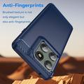 Motorola Edge 60 Pro/Edge (2025) Børstet TPU Cover - Karbonfiber - blå