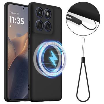 Motorola Edge 60 Pro Liquid Silikone Cover - MagSafe Kompatibel - Sort