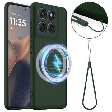 Motorola Edge 60 Pro Liquid Silikone Cover - MagSafe Kompatibel - Mørkegrøn