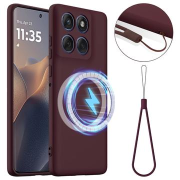 Motorola Edge 60 Pro Liquid Silikone Cover - MagSafe Kompatibel - Vinrød