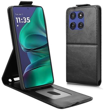 Motorola Edge 60 Stylus lodret flip-etui med stativ - sort