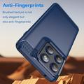 Motorola Edge 70 Børstet TPU Cover - Karbonfiber - blå