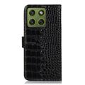 Motorola Edge 70 Crocodile Series Læderpung med RFID - Sort