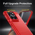 Motorola Edge 70 Fusion/70 Fusion+ Børstet TPU Cover - Karbonfiber - rød