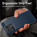 Motorola Edge 70 Max/Lenovo Legion Y70 (2026) Børstet TPU Cover - Karbonfiber - blå