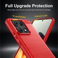 Motorola Edge 70 Max/Lenovo Legion Y70 (2026) Børstet TPU Cover - Karbonfiber - rød