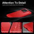 Motorola Edge 70 Max/Lenovo Legion Y70 (2026) Børstet TPU Cover - Karbonfiber - rød