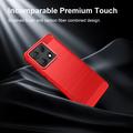 Motorola Edge 70 Max/Lenovo Legion Y70 (2026) Børstet TPU Cover - Karbonfiber - rød