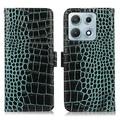 Motorola Edge 70 Max Crocodile Series Læderpung med RFID - Grøn