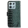 Motorola Edge 70 Max Crocodile Series Læderpung med RFID - Grøn