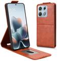 Motorola Edge 70 Max lodret flip-etui med stativ - Brun