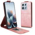 Motorola Edge 70 Max lodret flip-etui med stativ - rosaguld