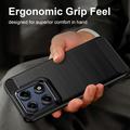 Motorola Edge 70 Pro Børstet TPU Cover - Karbonfiber - Sort