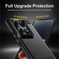 Motorola Edge 70 Pro Børstet TPU Cover - Karbonfiber - Sort