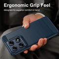 Motorola Edge 70 Pro Børstet TPU Cover - Karbonfiber - blå